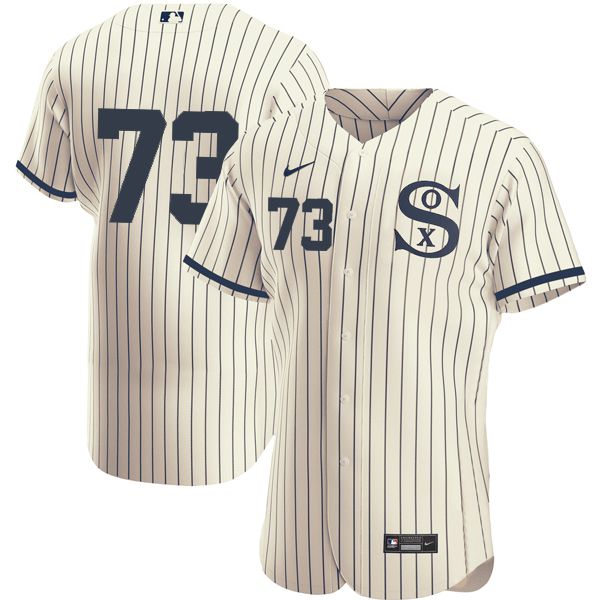 Cheap Men Chicago White Sox 73 No Name Cream stripe Dream version Elite Nike 2021 MLB Jerseys